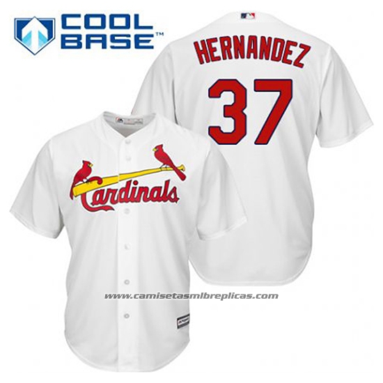 Camiseta Beisbol Hombre St. Louis Cardinals Keith Hernandez 37 Blanco Primera Cool Base